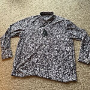 Hugo Boss Men's Patterned Performance Long-Sleeve Shirt  3XL